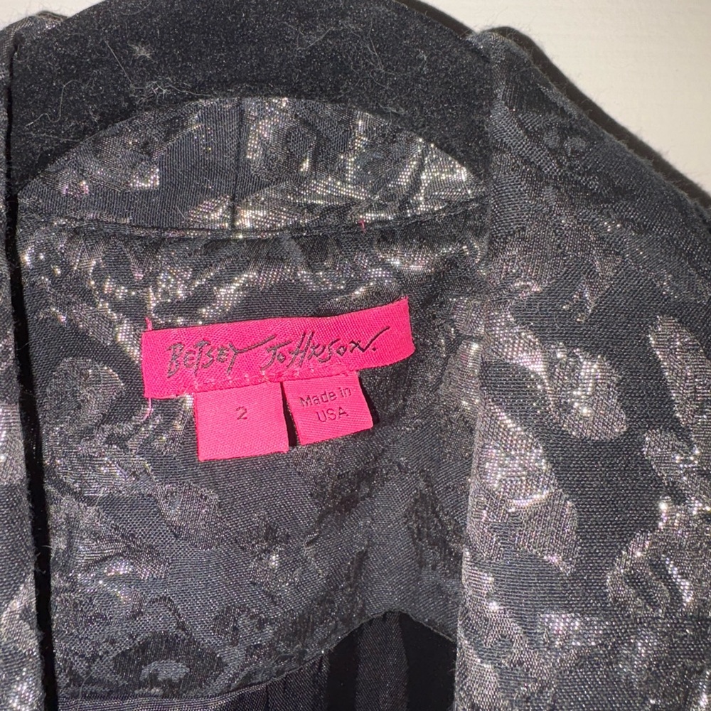 Betsey Johnson Black and Silver Floral Blazer - Picture 3 of 5